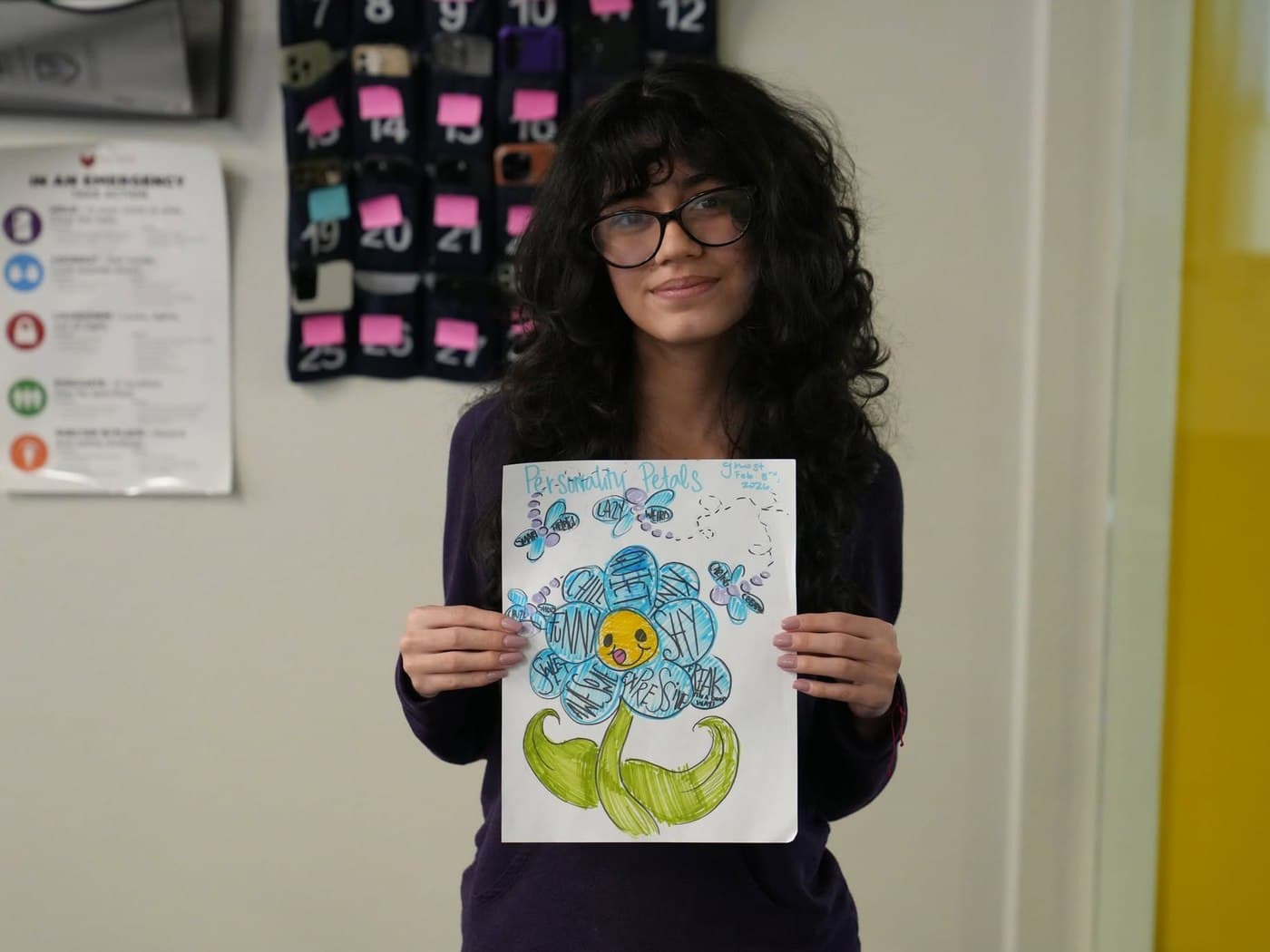 A Madison Highland Prep art student with their drawing