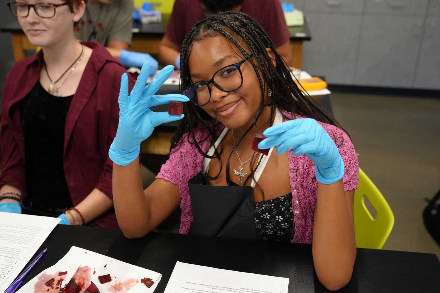 Madison Highland Prep student in a biomedical science lab