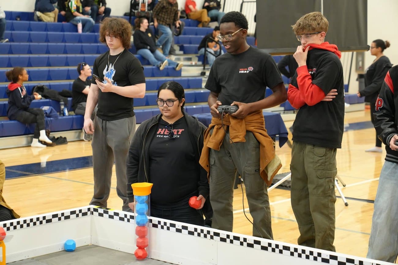 Madison Highland Prep VEX Robotics team building and competing